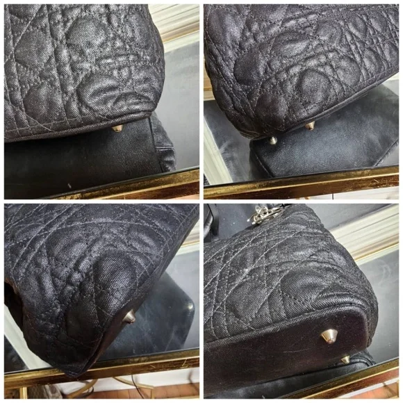 Authentic CHRISTIAN DIOR Cannage Panarea Tote Bag Black - Picture 7 of 13